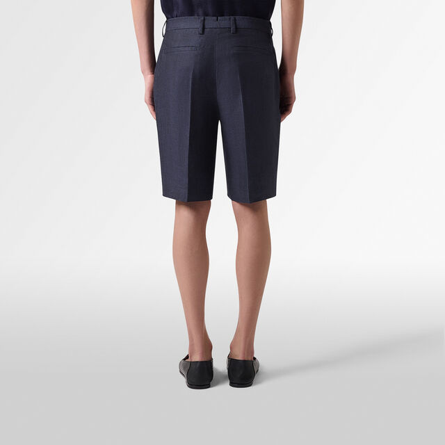 Formal Pleated Shorts, SHADES OF BLUE  , hi-res 4