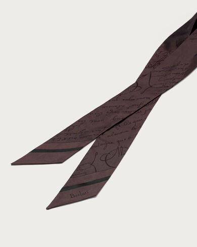 スクリットパターン バッグ スカーフ, Nero Bordo, hi-res