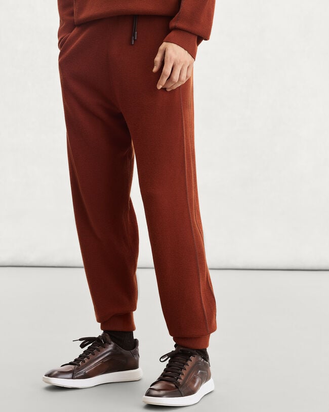 Shadow Jogpants with Leather Detail, Rust, hi-res