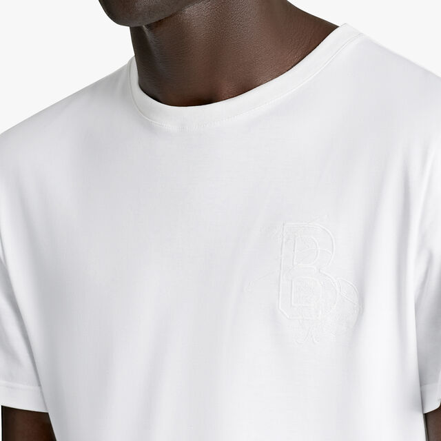 刺繍ロゴ付きTシャツ, BLANC OPTIQUE, hi-res 5