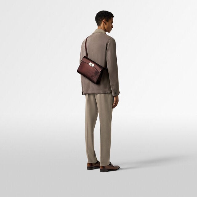 E'Mio Scritto Leather Messenger, LEGNO BRUCIATO, hi-res 8