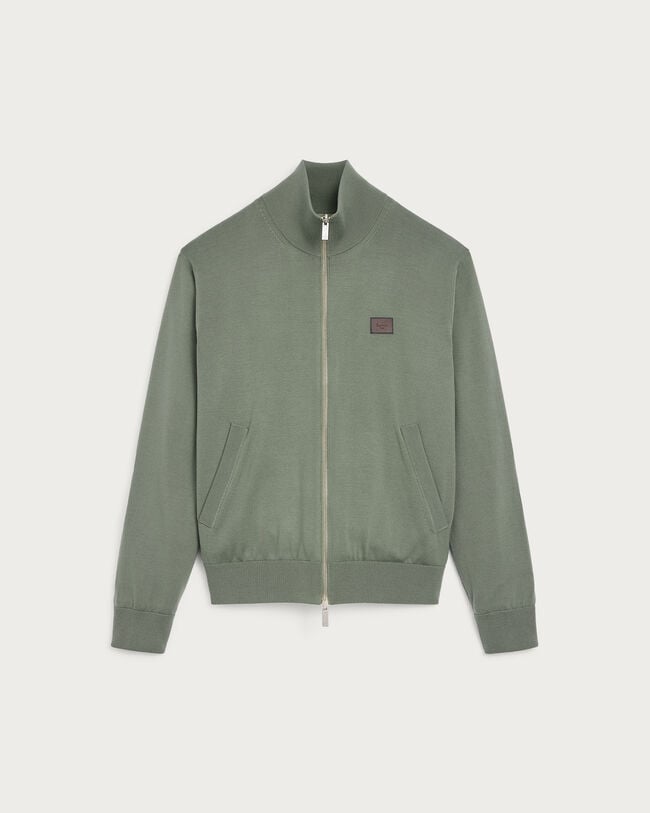 Blouson R&eacute;versible avec D&eacute;tail en Cuir, Salvia, hi-res