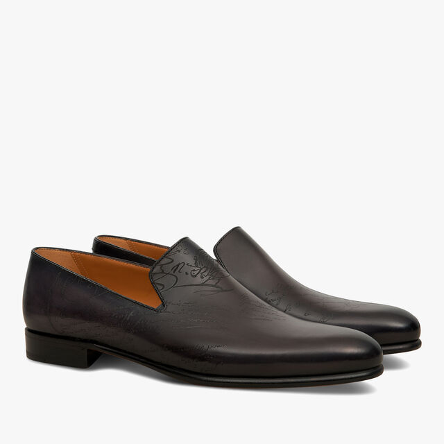 Cursive Galet Scritto Leather Loafer, NERO GRIGIO, hi-res 2