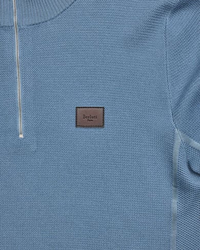 Shadow Half-Zip with Leather Details, Dark Woad, hi-res