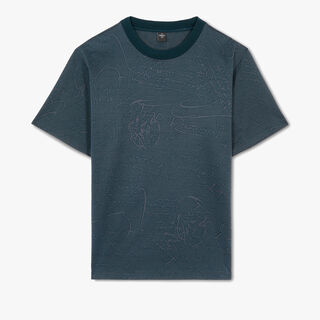 All-Over Scritto Jacquard T-Shirt, ALPINE GREEN, hi-res