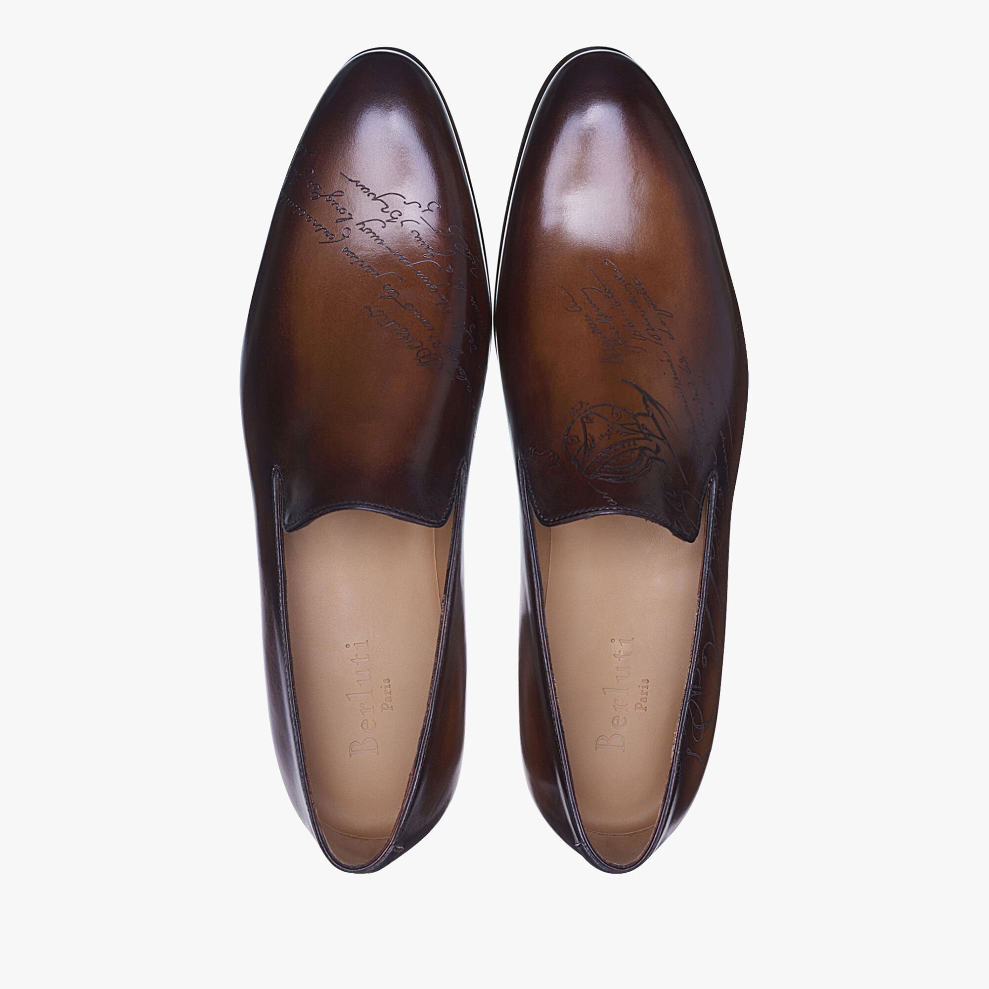 Cursive Galet Scritto Leather Loafer, TOBACCO BIS, hi-res 3