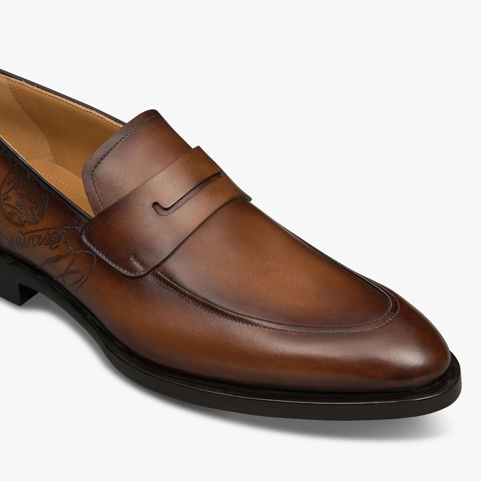 Equilibre Classic Scritto Leather Loafer, CACAO INTENSO, hi-res 6