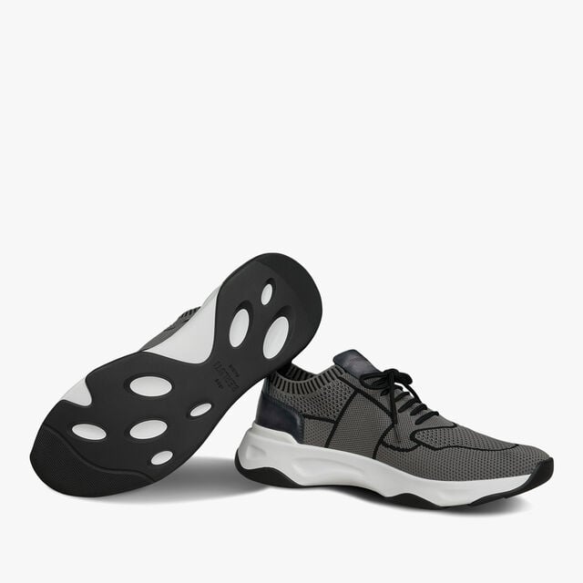 Shadow Knit And Leather Sneaker, GREY, hi-res 4