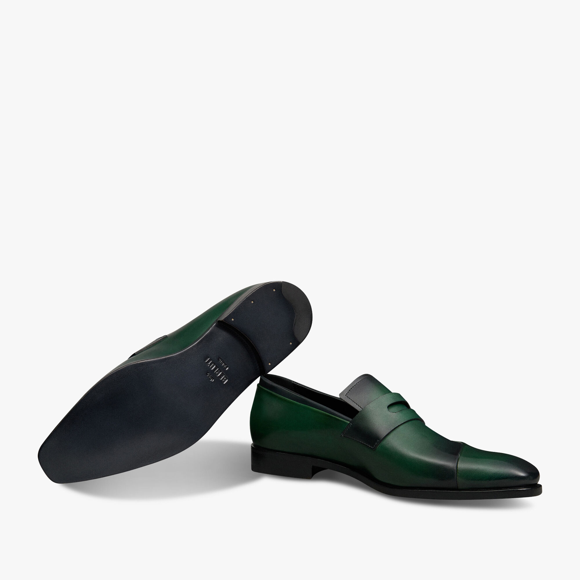 Andy Demesure Leather Loafer, BEETLE GREEN, hi-res 4
