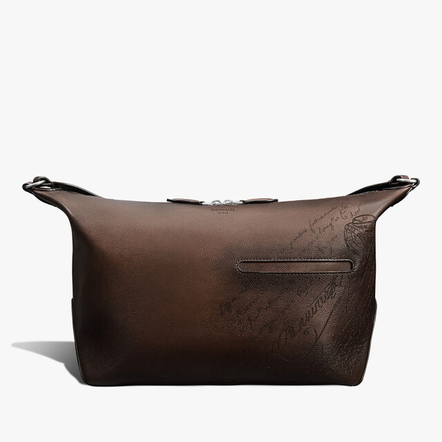 Toujours Soft Zipped Hobo Scritto Leather Messenger, SOFT BROWN, hi-res 1