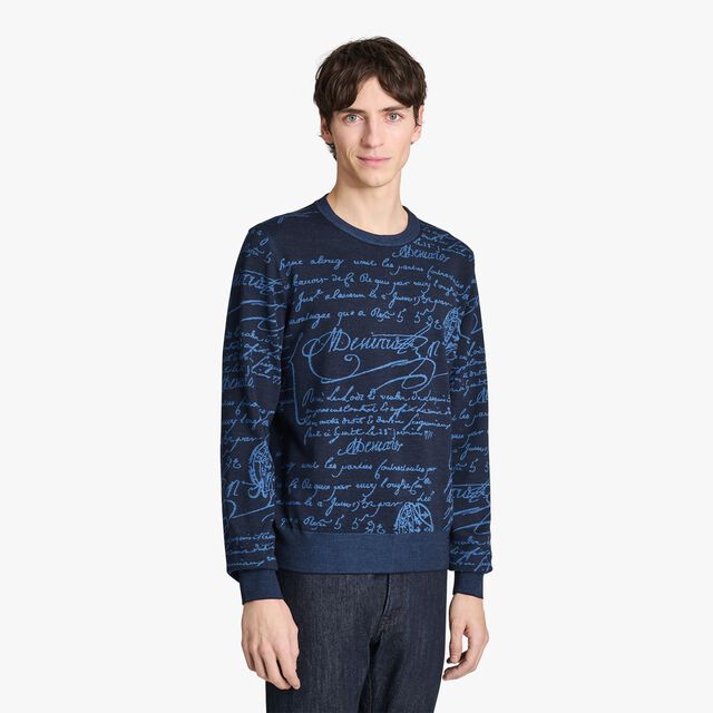 Pull En Laine Scritto, COLD NIGHT BLUE, hi-res 2