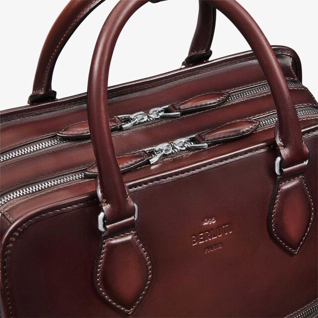 Premier Jour Scritto Leather Backpack, LEGNO BRUCIATO, hi-res 6