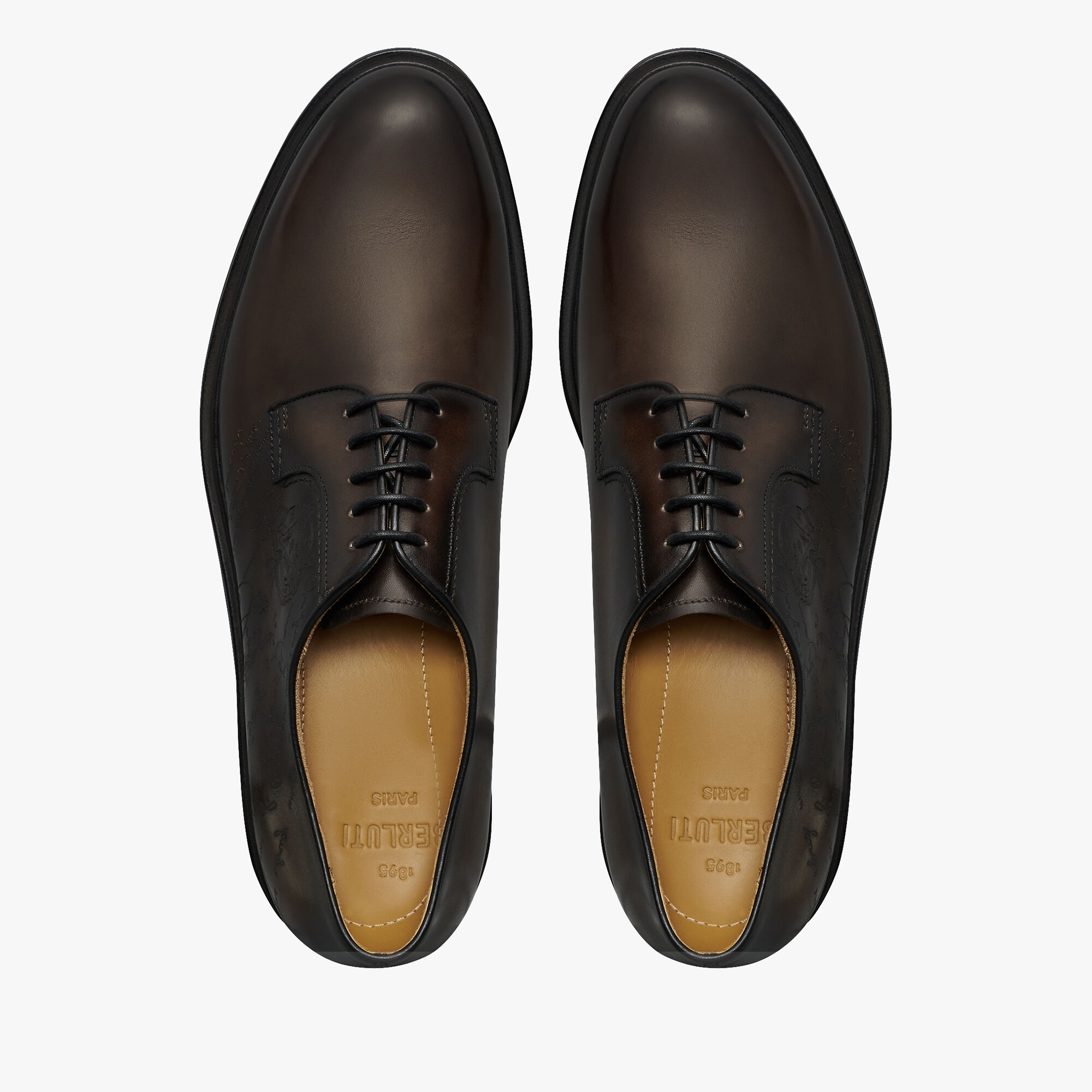 Aplomb Bergamo Scritto Leather Derby, ICE BLACK, hi-res 3