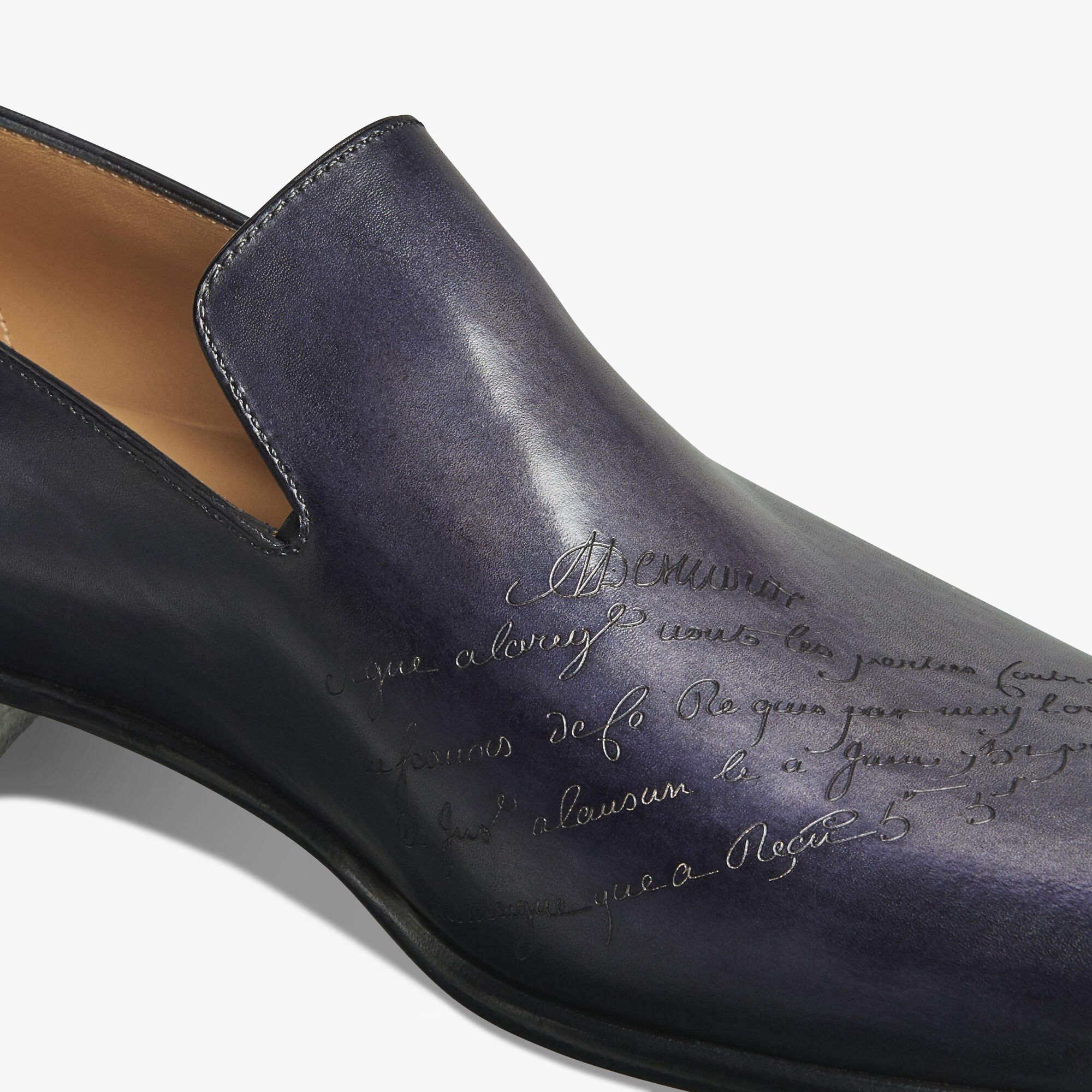 Cursive Galet Scritto Leather Loafer, NERO GRIGIO, hi-res 6
