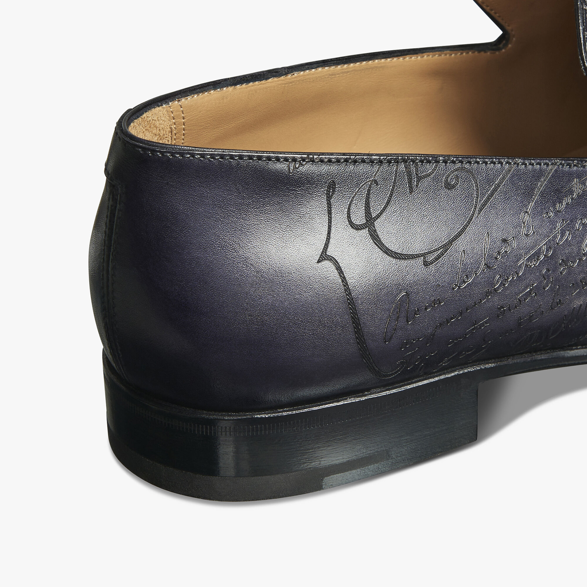 Cursive Galet Scritto Leather Loafer, NERO GRIGIO, hi-res 5