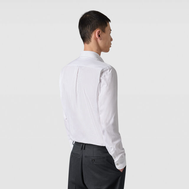 Cotton Scritto Alessandro Buttondown Shirt, BLANC OPTIQUE, hi-res 2