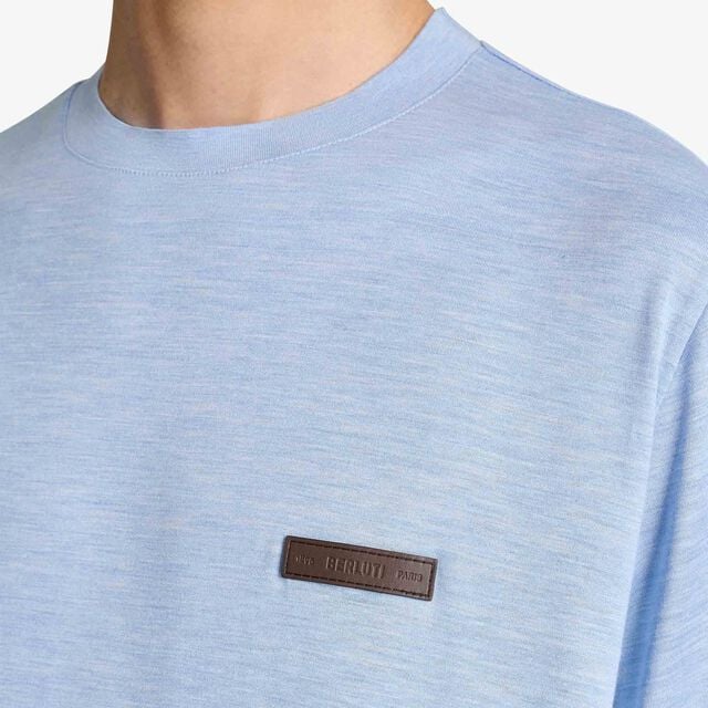 Leather Tab T-Shirt, SKY BLUE, hi-res 5
