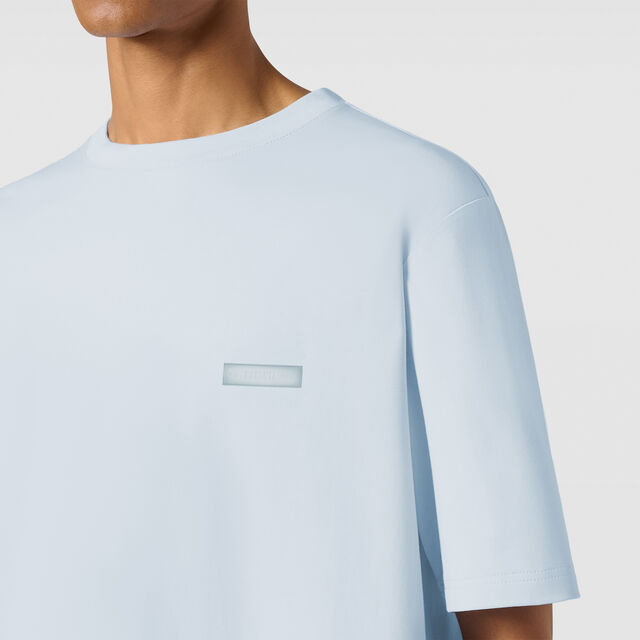 Leather Tab T-Shirt, SKY BLUE, hi-res 3