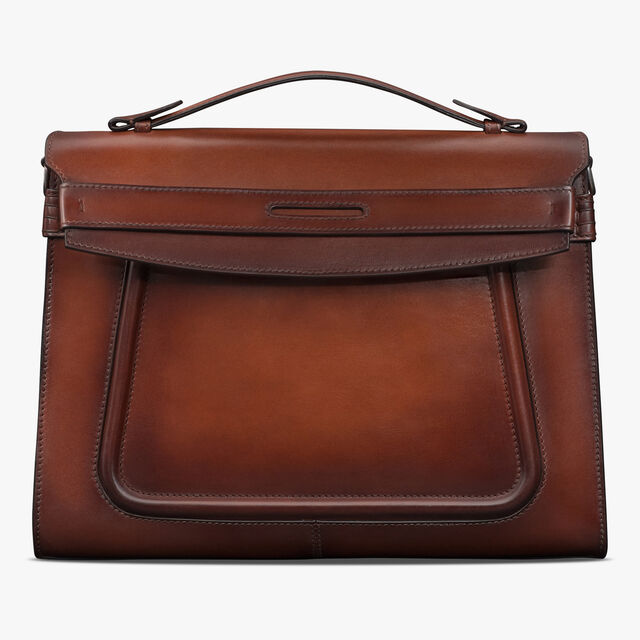 Andy Messenger Leather Briefcase, CACAO INTENSO, hi-res 1