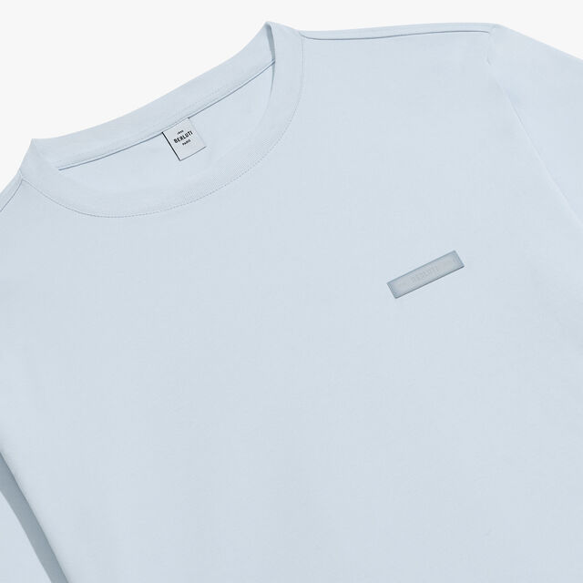 Leather Tab T-Shirt, SKY BLUE, hi-res 4
