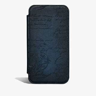 スクリットレザー iPhone 16 Proフォリオ, INDIGO DENIM, hi-res