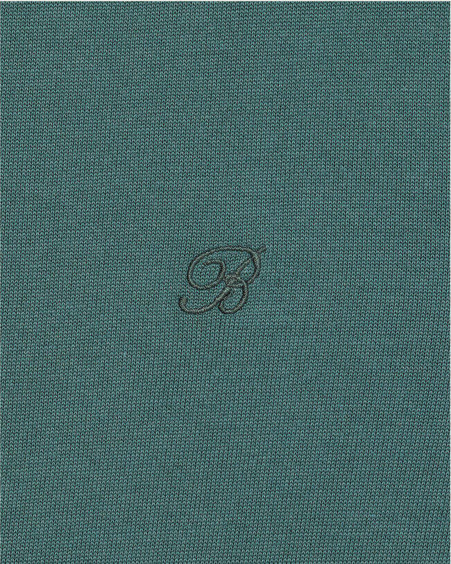 B-Thabor Embroidery Short-Sleeves Crewneck, Green Smoke, hi-res
