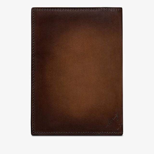 Escale Scritto Leather Passport Holder, CACAO INTENSO, hi-res 2