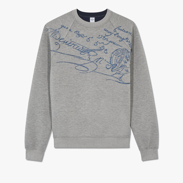 Scritto Embroidered Sweatshirt, LEAD / ULTRAMARINE, hi-res 1