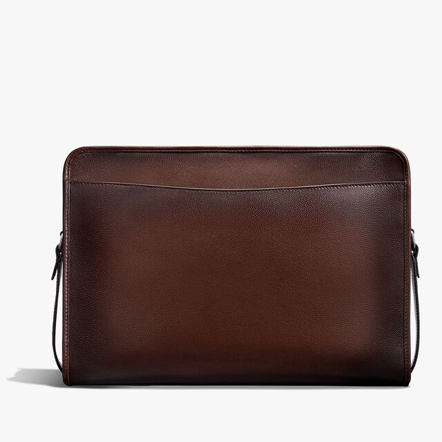 Journalier XL Scritto Leather Messenger, SOFT BROWN, hi-res 3