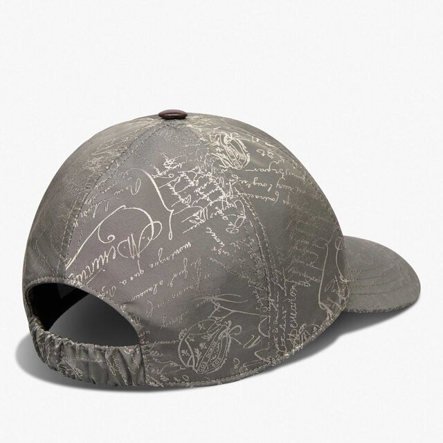 Nylon Scritto Baseball Cap, SMOKY SILVER, hi-res 2