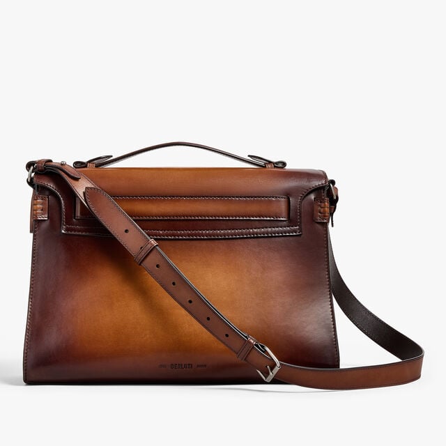 Andy Messenger Leather Briefcase, CACAO INTENSO, hi-res 3
