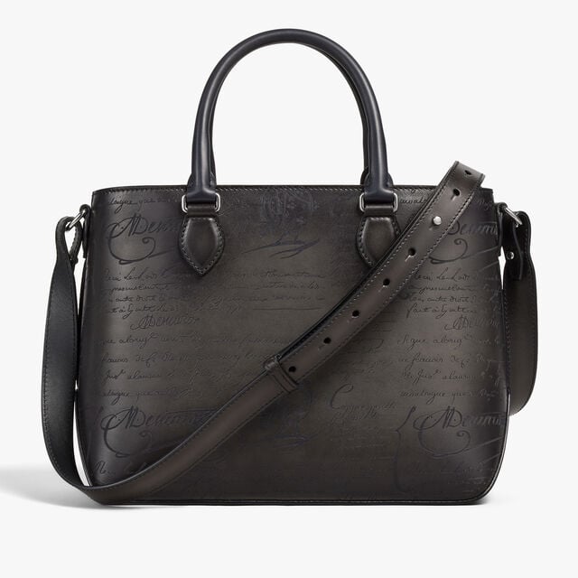 Cabas Toujours Xs En Cuir Scritto, NERO GRIGIO, hi-res 3