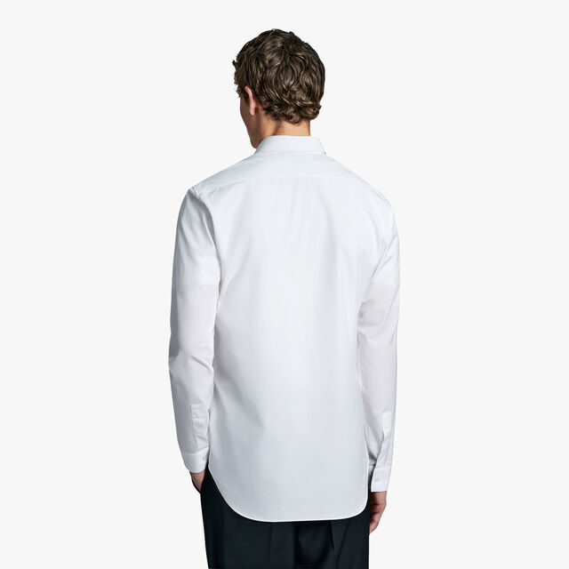 Poplin Shirt With Embroidered Scritto Pocket, BLANC OPTIQUE, hi-res 3