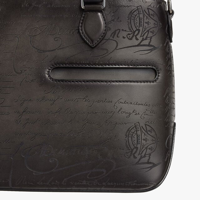 Cabas Toujours Xs En Cuir Scritto, NERO GRIGIO, hi-res 6