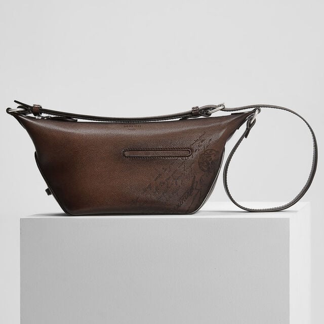 Toujours Soft Zipped Hobo Xs Scritto Leather Messenger, SOFT BROWN, hi-res 9