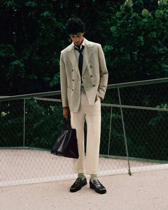 Marcello Jacket with Leather Details, Salvia, hi-res