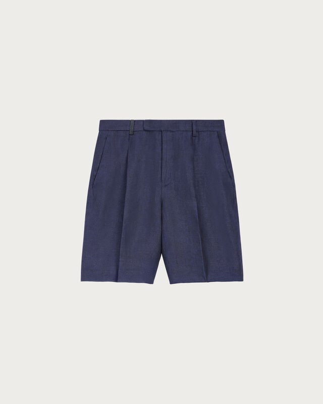 Formal Pleated Shorts, Shades Of Blue, hi-res