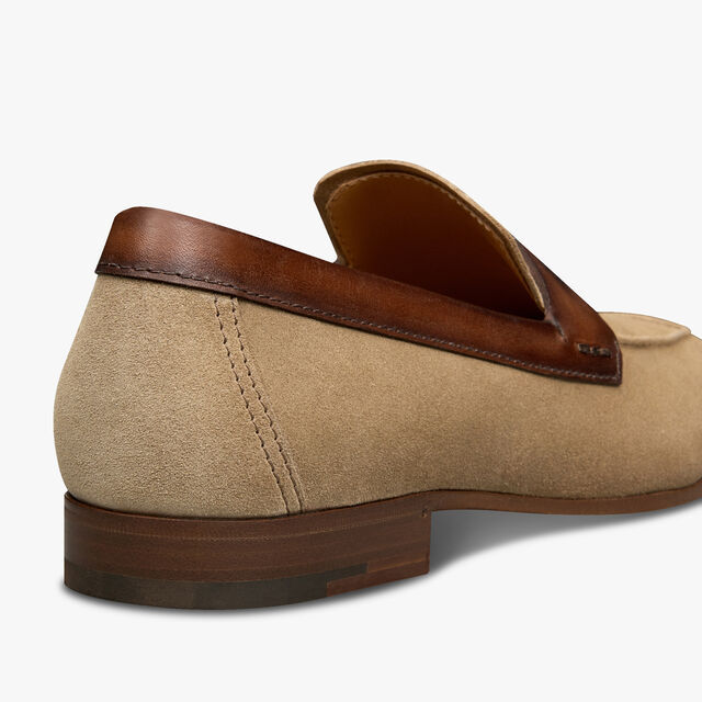 Lorenzo Scritto Suede Leather Loafer, SAND, hi-res 5