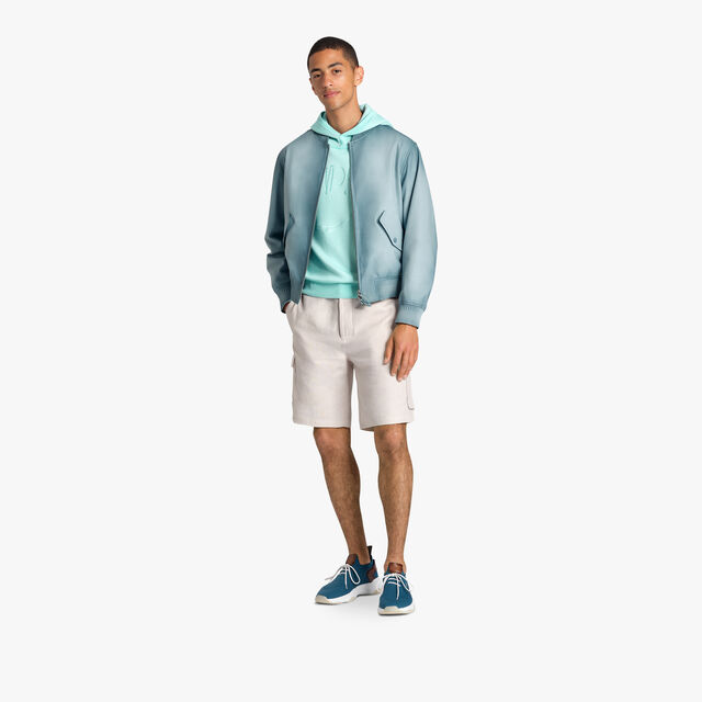 Silk Placed Scritto Pique Hoodie, SAGE, hi-res 4