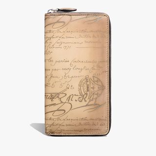 Itauba Scritto Leather Long Zipped Wallet, OSSO, hi-res