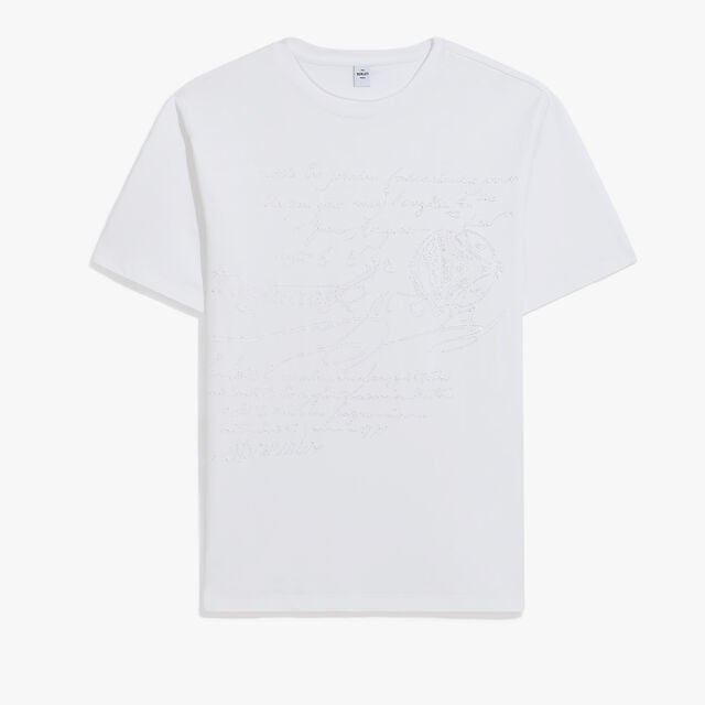 Scritto Embroidery T-shirt, BLANC OPTIQUE, hi-res 1