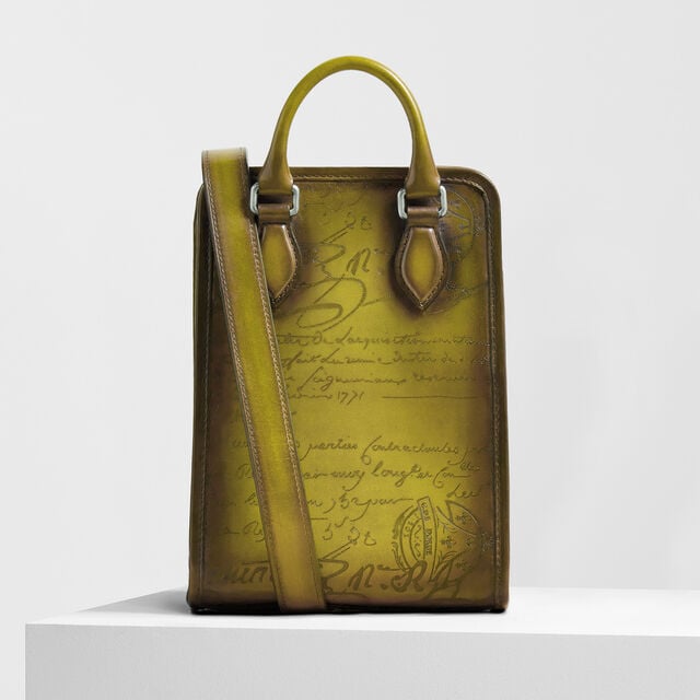 Sac Bandoulière Premier Jour Gulliver En Cuir Scritto, JUNGLE GREEN, hi-res 6