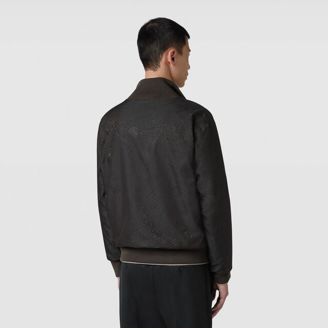 Blouson Réversible en Laine & Nylon Scritto, EARTH BROWN, hi-res 4