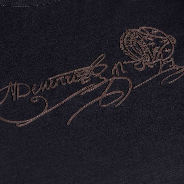 Suede Effect Scritto T-Shirt, COLD NIGHT BLUE, hi-res 6