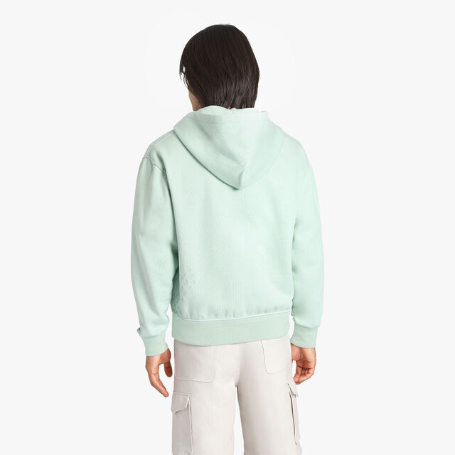 Embroidered Scritto Zip Up Hoodie, SAGE, hi-res 3