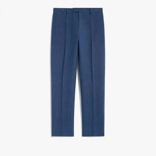 Classic Linen Slim Pants, BLEU DE SMALT, hi-res