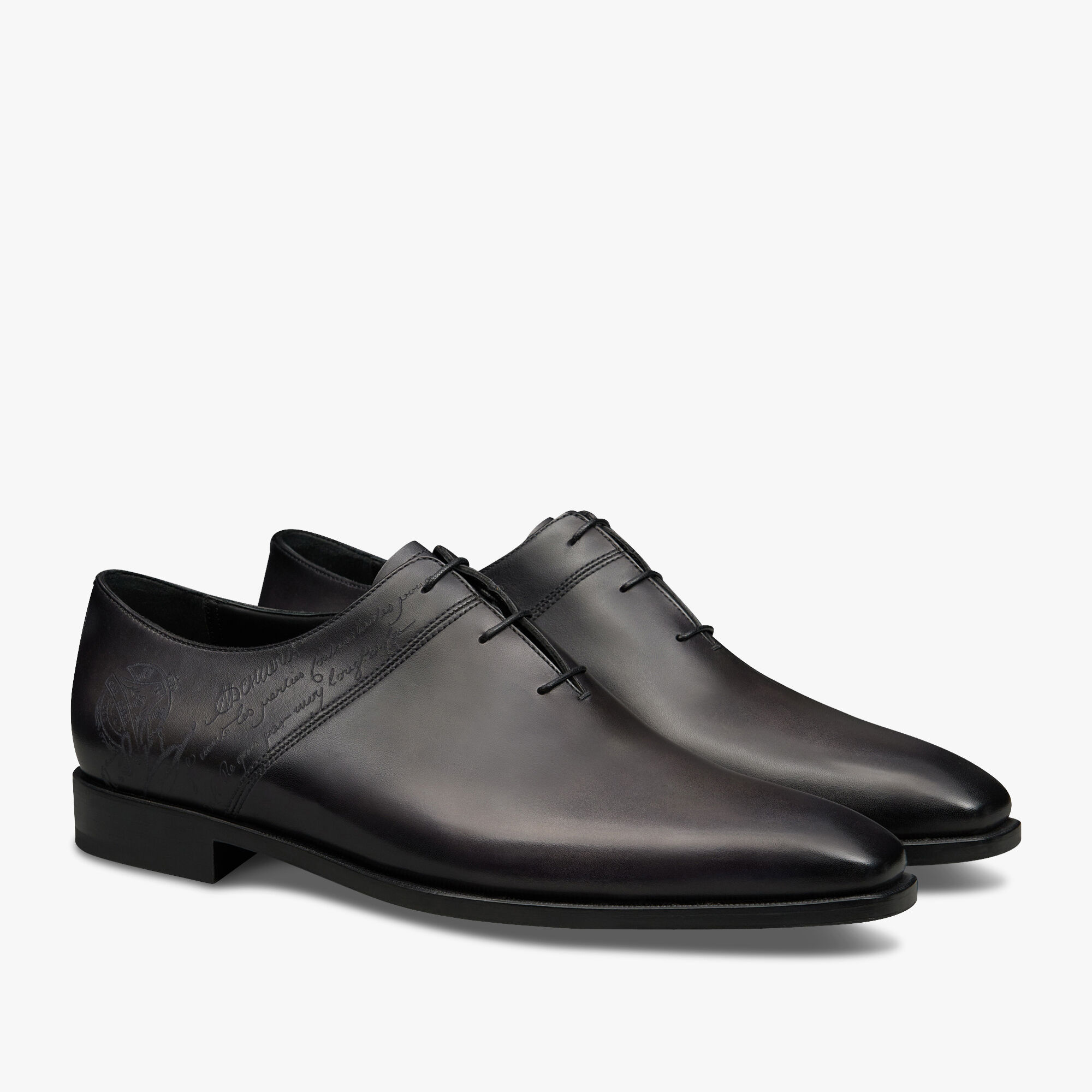 Scars Démesure Scritto Leather Oxford, NERO GRIGIO, hi-res 2