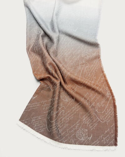 D&eacute;grad&eacute; Scritto Pattern Scarf, Tobacco, hi-res