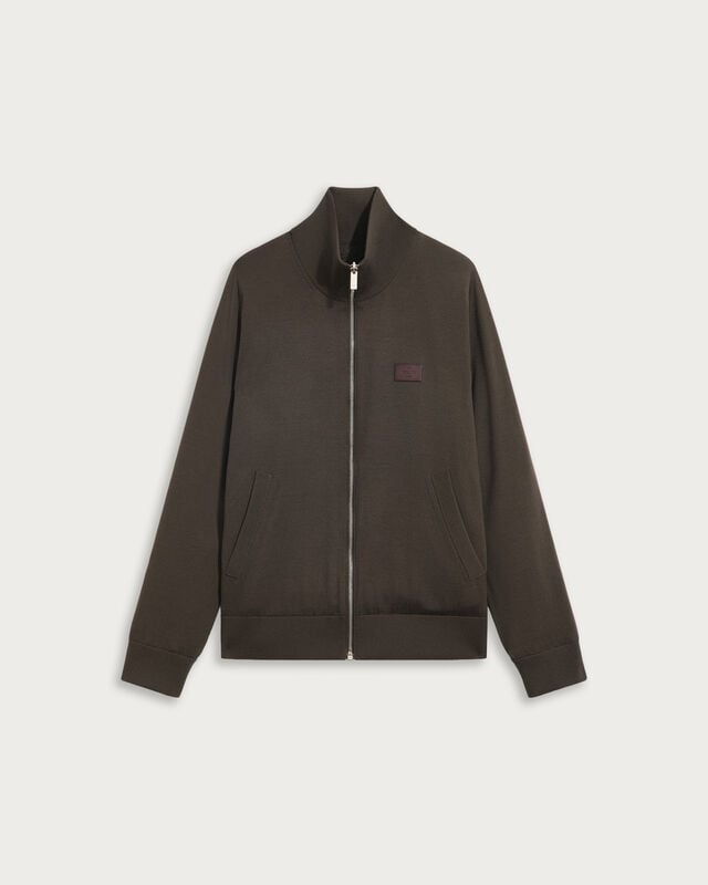 Reversible Blouson with Leather Detail, Earth Brown, hi-res