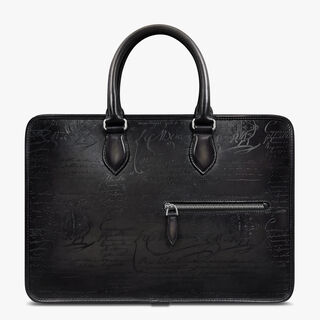 Un Jour Small Scritto Leather Briefcase, NERO GRIGIO, hi-res